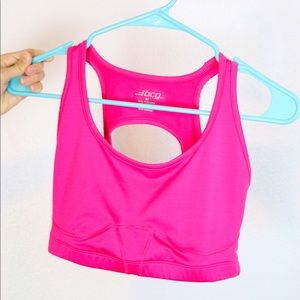 Pink sports bra